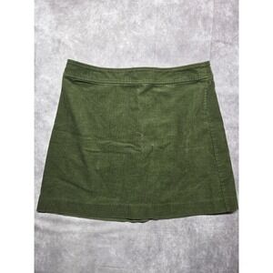 J Crew 14 Mini Jean Skirt corduroy Y2K Vintage Olive Green Pockets Preppy Women